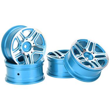 Imagem de Ainoli 4 peças de aro de roda de 1,9 polegadas para TRX4 SCX10 D90/HSP/HPI 1:10 RC acessórios de brinquedo de carro (Tipo B azul)