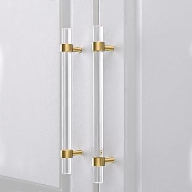 Imagem de Maçaneta de porta de celeiro deslizante dupla face, puxador de porta de entrada de acrílico transparente para porta de celeiro/porta da frente/porta de vidro/porta de pátio, alça externa interior de