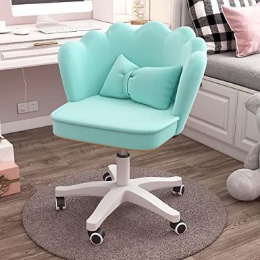 Imagem de Cadeira de escritório para jogos, cadeira de computador, cadeira de vaidade com encosto, lindas cadeiras de escritório de veludo estofadas, poltrona giratória com rodas, cadeira de computador