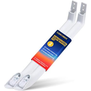 Imagem de Canamax Maçaneta de porta de geladeira resistente 5304486359 5304506469 - Pacote com 2 alças para freezers Frigidaire - Peças de substituição 5304504507, 242059501, 242059504