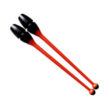 Imagem de Colaxi 2 Bastões de Ginástica Rítmica de Borracha com 36 cm de Comprimento, para Crianças e Adultos, Dança, Bastões Artísticos, Acessórios de Treinamento e, Laranja