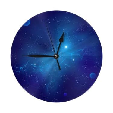 Imagem de ZERAOKE Sky - Relógio de parede redondo moderno - silencioso sem tique-taque operado por bateria, decoração de mesa ou parede para sala de estar, quarto, escritório.