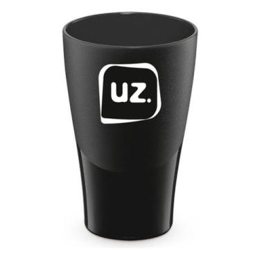 Imagem de Copo 300 Ml Café Água Cerveja Alça Unitário Plástico Cores - UZ, Preto