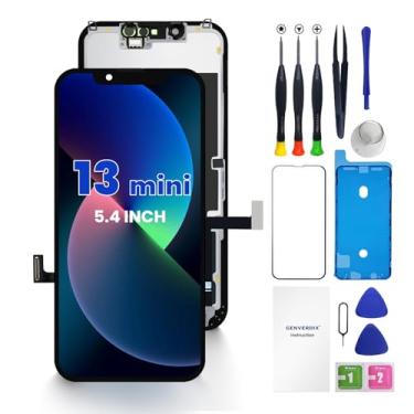 Imagem de Para iPhone 13 Mini tela de substituição de 5,4 polegadas, Genverdix 3D Touch LCD, kit de reparo completo, conjunto de digitalizador com ferramentas, protetor de tela de vidro temperado, adesivo de