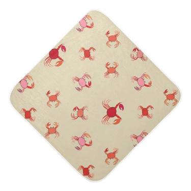 Imagem de Burbuja Toalha de banho de bebê Cute Crabs - Toalha com capuz de musselina macia e absorvente para recém-nascidos, 76 x 76 cm