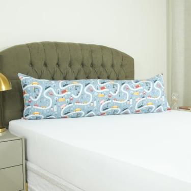 Imagem de Fronha para Travesseiro de Corpo 146x46cm – Percal 180 Fios, 100% Poliéster, com Zíper Invisível (1 Peça) (TRÂNSITO)