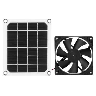 Imagem de Generic Ventilador de Exaustão Solar Monocristalino à Prova D'água Ao Ar Livre para Galinheiro Com Efeito de Estufa, Painel de Energia Solar de 10 W Com Carregamento USB para Ar Limpo, Painel de 6
