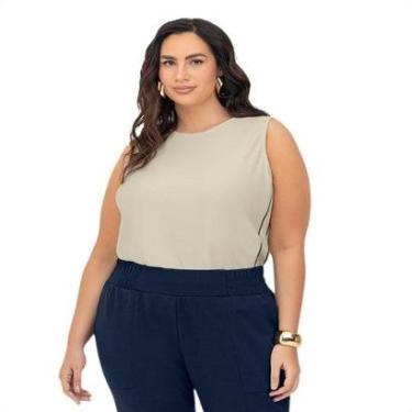 Imagem de Blusa Feminina Regata Viscose Lisa Plus Size Secret Glam-Feminino
