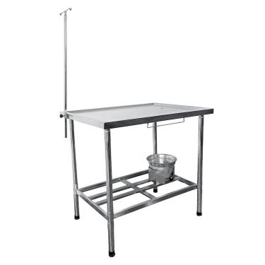 Imagem de Mesa Pet Imeca 150x70cm Com Grade Pingadeira E Dreno Inox 430 Desmontável 7194