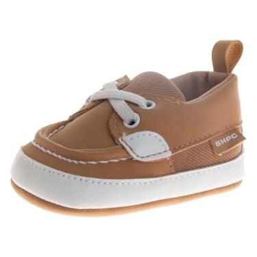 Imagem de Josmo Tênis unissex para bebês meninos e meninas – Sapatos infantis sem cadarço para primeira caminhada, tênis casual infantil (tamanho 2-4 infantil), Marrom claro, 16
