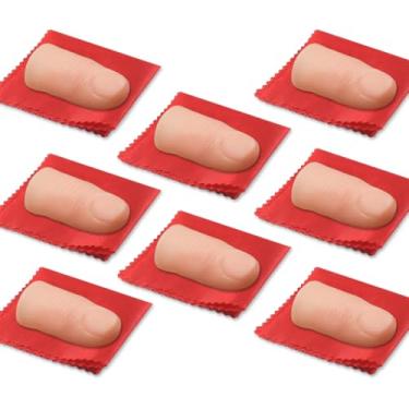 Imagem de Fogilas 8 Pieces Fake Reality Thumb Tips Disappearing Silk Magic Tricks, Finger Tips for Magicians with Red Silk Magic Props