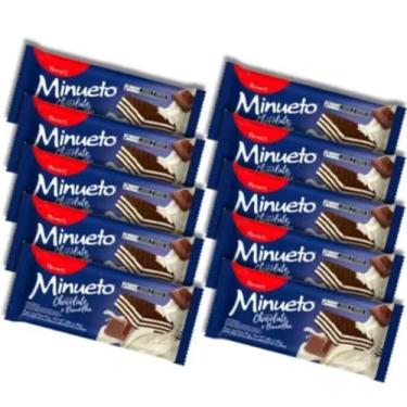 Imagem de Parati Biscoito Wafer Recheado Sabor Chocolate e Baunilha, Pack 10 Unidades