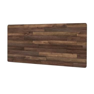 Imagem de Tapete de mouse retrô com listras grandes de madeira, impermeável, protetor de mesa estendido para computador, base de borracha antiderrapante para escritório, computador, teclado, laptop e mesa de