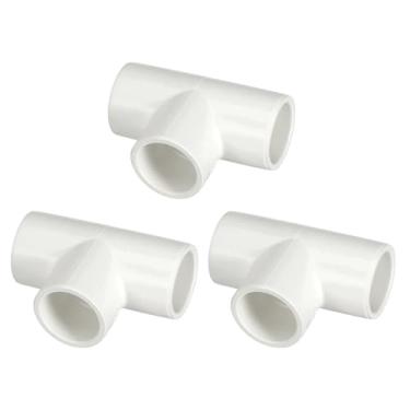 Imagem de DTGN 4 peças 1/5.1 cm Tee PVC Fitting, SCH40 3-Way Furniture Grade PVC Pipe Fitting, DIY Corner Elbow Connector for Building Furniture, Conexão de estrutura de estufa, DIY Create, soquete x soquete