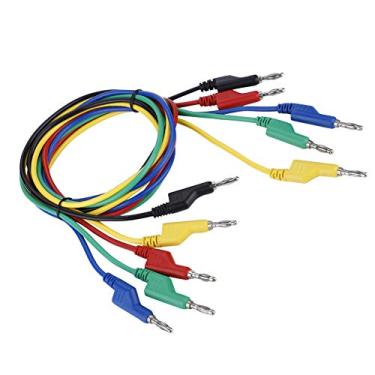 Imagem de Generic Conjunto de Cabos de Teste de Cabo de Banana de 1m de Cabeça Dupla de Alta Tensão para Testes Elétricos, Fio de Banana de Multímetro de Cobre 5pcs para Entusiastas de Eletrônicos