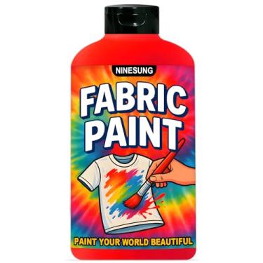 Imagem de ninesung Tinta de tecido vermelho para roupas, tamanho jumbo de 1000 ml - Tinta têxtil acrílica não tóxica para camisetas, sapatos, jeans, bolsas, projetos de bricolage e arte - vibrante e resistente