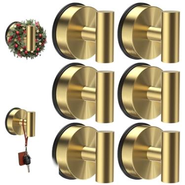 Imagem de VZZNN Pacote com 6 ganchos de ventosa a vácuo de aço inoxidável - ganchos de banheiro reutilizáveis com sucção de toalha de banho resistente - para chuveiro, espelho, parede, banheiro, vidro, toalhas