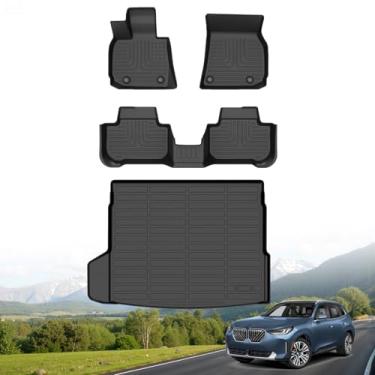 Imagem de Hutisya - Conjunto de tapetes de chão e forro de carga adequado para BMW X3 / X3 M50 / 30 xDrive proteção para todos os climas antiderrapante e durável TPE conjunto completo acessórios automotivos