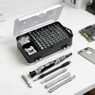 Imagem de Conjunto de chaves de fenda de precisão 115 em 1, kit de ferramentas de reparo magnético profissional para eletrônicos, relógio, celular, laptop, console de jogos, câmera, óculos, modificação e