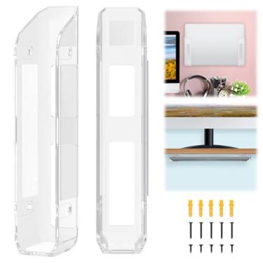 Imagem de Suporte para laptop sob a mesa, suporte de parede para laptop com adesivo e parafusos para dispositivos de até 3 cm de espessura, bandeja de armazenamento antiarranhões para teclados, tablets