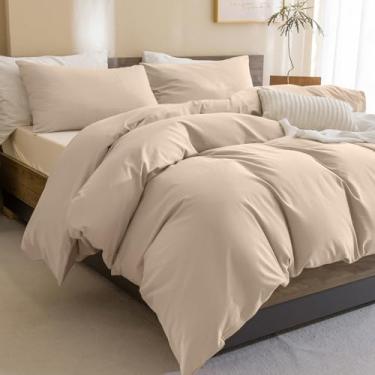 Imagem de Sanracie Conjunto de edredom Queen, 3 peças, de algodão, quente, cinza-acastanhado, extra macio, respirável, para todas as estações