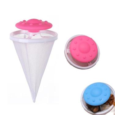 Imagem de Removedor de pelos de animais de estimação para lavanderia, coletor de fiapos para lavanderia, saco de malha flutuante de fiapos para máquina de lavar, bolsa de rede reutilizável para lavadora de