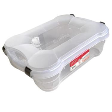 Imagem de Caixa Organizadora C Travas 13 Litros Multiuso Guarda Roupas - Jaguar