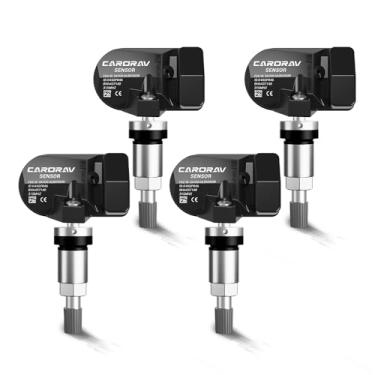 Imagem de CARORAV Sensor TPMS BHA437140, sensor de sistema de monitoramento de pressão de pneu de 315 MHz adequado para Mazda CX-30 MX-30 MX-5 CX-90, pacote com 4 substitui hastes de válvula substituíveis