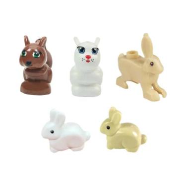 Imagem de Conjunto De Blocos De Montar De Animais: Cabra, Elefante, Urso, Crocod