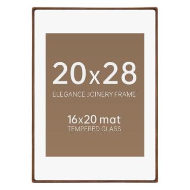 Imagem de CULER Moldura de 50 x 71 cm, exiba imagens 40 x 61 com tapete ou 51 x 71 cm sem, moldura rústica de madeira de fazenda com vidro verdadeiro, molduras para galeria de parede