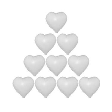 Imagem de Yosoo 10 Balões da Folha de Alumínio Dos Pces 18in, Balões Automáticos da Segurança Selagem Com Cores Brilhantes para a Decoração do Aniversário do Casamento Festa (formato de coração)
