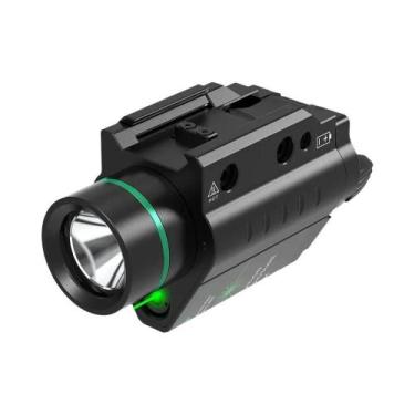 Imagem de Lanterna Tática 500LM Combo Com Laser Vermelho 5mw E LED Para Pistola,