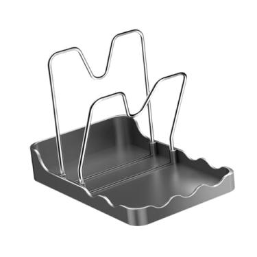 Imagem de DimyFew Suporte para Tampas de Panelas, Organizador de Tampas Multiuso, Economizador de Espaço, em aço Inoxidável, Suporta 2 Tampas de Panela
