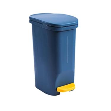 Imagem de Caixote do lixo 12L Premium Step-On Lixeira com tampa e plástico, lixeira para cozinha, sala de estar, banheiro, banheiro, dormitório, lixeira azul