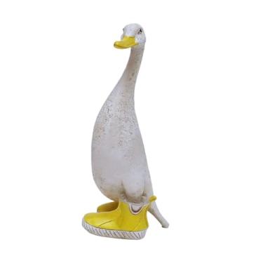 Imagem de Ioensy Estatueta de pato em resina, ornamento de animal para mesa, decoração de jardim, escultura para mesa, para quarto, lareira, interior, 29cm