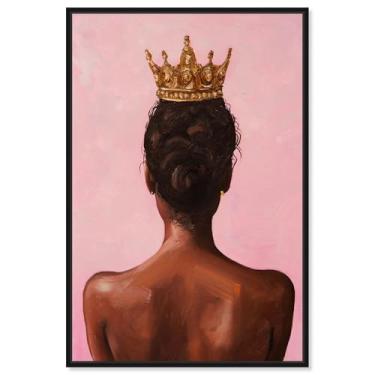 Imagem de Art Remedy Arte de retrato de ébano em tela de presença deslumbrante, moldura preta, 25,4 cm x 38,1 cm