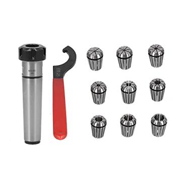 Imagem de Conjunto de mandril de pinça de mola ER25 Eixo de conexão cônico Morse com chave Grampos de mola de aço carbono de alta precisão para torno CNC, fresadora, ferramentas MTB2 ER25 (MTB4-ER25-M16)