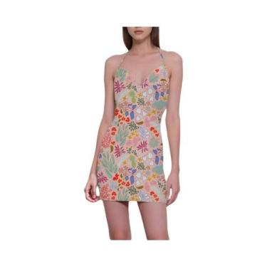 Imagem de Vestido Curto Floral De Verão Com Decote Halter Para Mulheres, Sexy, R