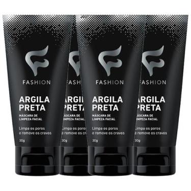 Imagem de Argila Preta 30g (Máscara de Limpeza Facial)  Kit 4 Bisnagas - Fashion