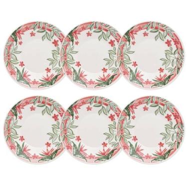 Imagem de Conjunto 06 Pratos Fundos Jardim Tropical Biona Oxford 22cm
