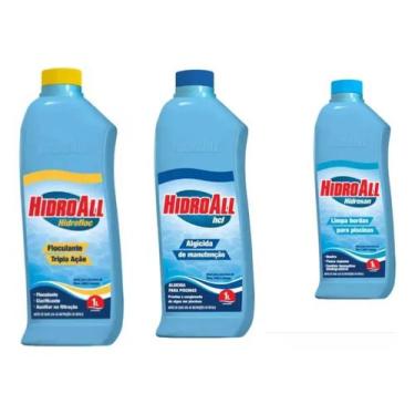 Imagem de Kit De Piscina Limp Bordas Floculante Algicida Manutenção - HIDROALL