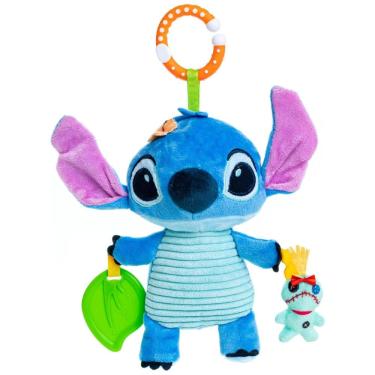 Imagem de Pelúcia Stitch 30 cm de Altura com Carrilhão Divertido, Orelhas Enrugadas e Mordedores Texturizados para Crianças, KIDS PREFERRED, Azul