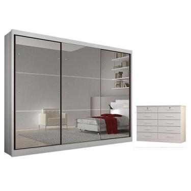 Imagem de Guarda Roupa Casal Atlanta e Gaveteiro Milão com Chave Cumaru 25 Fendi