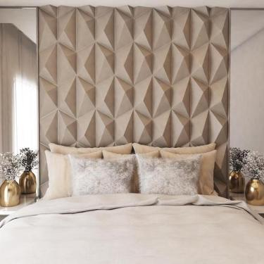 Imagem de Revestimento 3d Pvc 50 Placas Painel Trapézio 50x22cm Parede Lar Detal