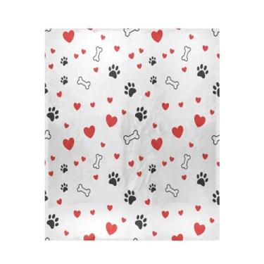 Imagem de Blueangle Cobertor de pata de cachorro preto dos namorados, super macio e quente, 127 x 152 cm, leve para todas as estações, cobertor aconchegante para cama, sofá, sofá, fácil de cuidar (383)