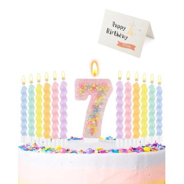 Imagem de Vela de aniversário para bolo, (número 7)