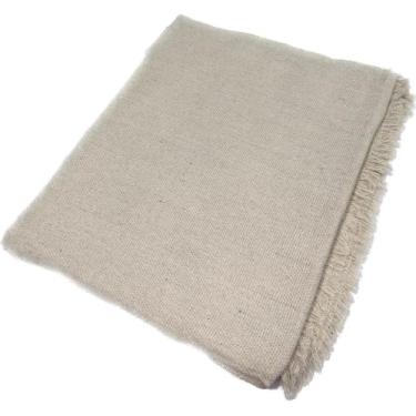 Imagem de Manta Para Sofá Super King Luxo 300x180cm 100% Algodão Tipo Capa Decorativa com Franjas Artesanal(Cru)