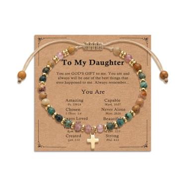 Imagem de Gopbrer Pulseira de cruz ajustável com contas para homens, meninos, crianças, Páscoa, formatura, primeira comunhão, Natal, aniversário, batismo, presente para meninos, adolescentes, filho, neto, irmão