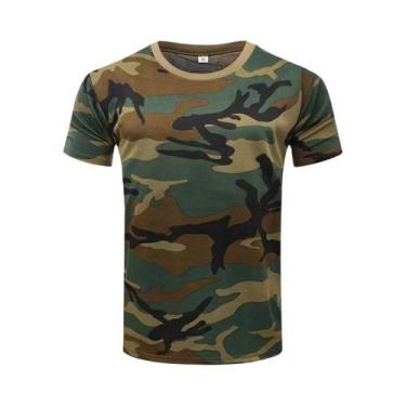 Imagem de Camiseta Masculina Camuflada 3D De Gola Redonda Manga Curta Casual De 