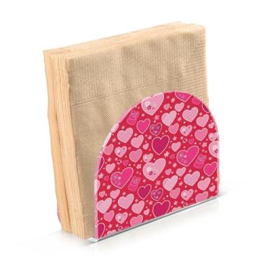 Imagem de Porta-guardanapos florais flores coração vermelho dos namorados para decoração de cozinha de mesa suportes de guardanapo de papel acrílico para sala de jantar interior exterior festa acessórios de